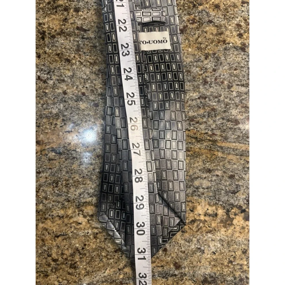 Pronto Uomo Men's 100% Silk Tie Lot of‎ 3 Multiple Patterns Gray Black Paisley
